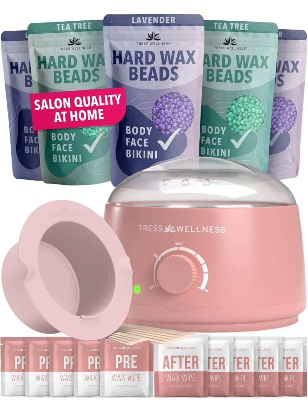 Sensitive Skin Waxing Kit – At-Home Hair Removal for Face, Bikini, Brazilian